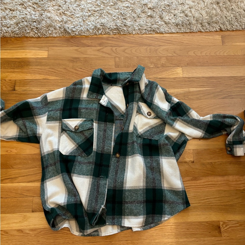 Oversized green flannel